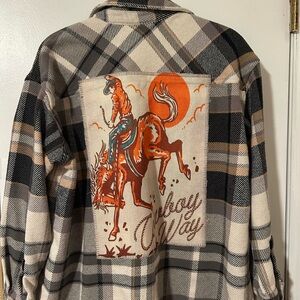 Women’s Upcycled Flannel Western Plaid Shirt